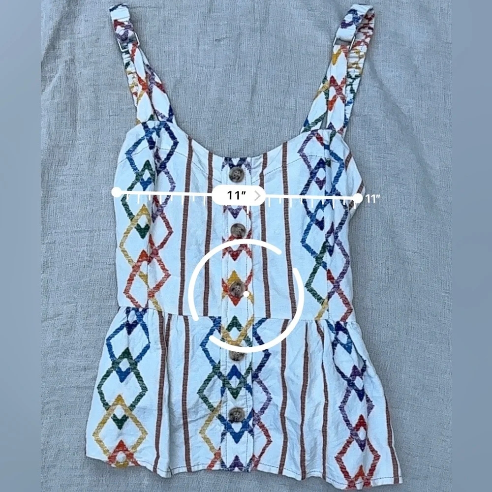 Anthropologie Current Air Los Size S Rainbow and White Tank Top - Picture 8 of 9